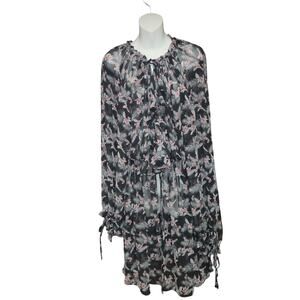 Victorias Secret XS/S Sheer Chiffon Cover Up Kimono‎ Robe Topper Sheer Floral